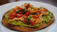 Chicken and Guacamole Tostadas