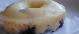 Baked Blueberry Doughnuts with Orange Glaze