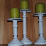 Candle Holders Painted White With Spray Paint